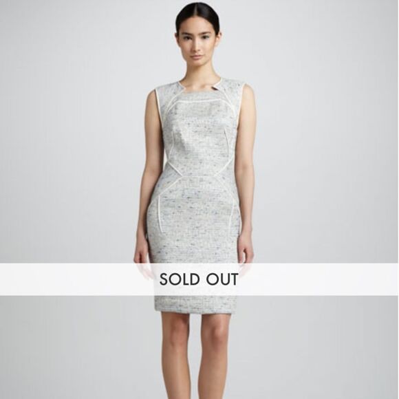 💙 EUC J. Mendel Sleeveless Tweed Dress with Piping - Picture 2 of 3